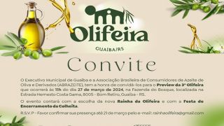 Prefeitura de Guaíba promove a 3ª Olifeira, marcada no dia 27 de março, na Fazenda do Bosque