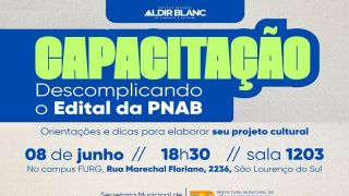 São Lourenço do Sul abre inscrições para capacitação sobre a Lei Aldir Blanc e lançamento do edital da PNAB