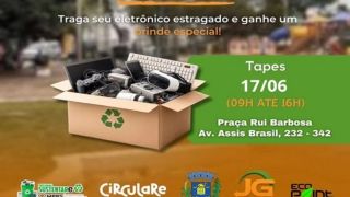 Coleta de lixo eletrônico é remarcada em Tapes e ocorrerá nesta quarta, 17, na Praça Rui Barbosa