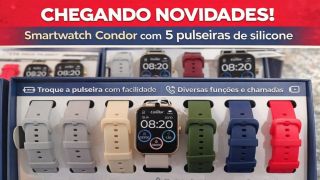 Smartwatch Condor chega à Tic-Tac Relojoaria em Camaquã com até 10 dias de bateria e 5 pulseiras personalizáveis