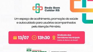Prefeitura de Piratini lança Grupo Rede Bem Cuidar com foco em saúde mental, autocuidado e qualidade de vida