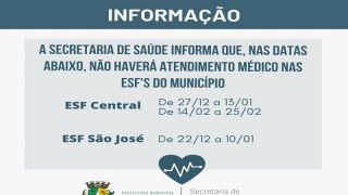 Comunicado importante da Prefeitura de Turuçu sobre atendimento nos ESF Central e São José
