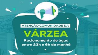 Prefeitura comunica o racionamento da água na Várzea, em Pantano Grande