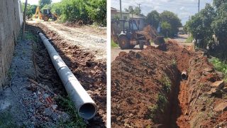 Equipes da Prefeitura de Camaquã atuam na melhoria de drenagens, com a substituição de tubos
