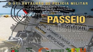 Passeio Ciclístico alusivo aos 25 anos do 31º BPM, neste sábado, dia 7 de maio, em Guaíba