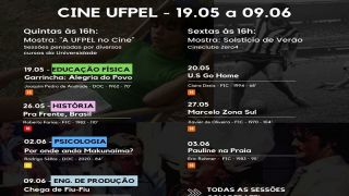 Cine UFPel divulga a programação de maio e junho