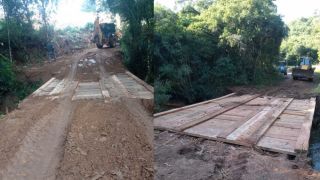 Duas pontes são reconstruídas, pela Secretaria Municipal dos Transportes, no interior de Camaquã