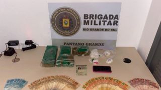 Brigada Militar prende mulher por tráfico de drogas, em Pantano Grande
