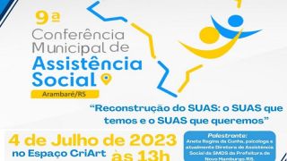 Vem aí a Conferência Municipal de Assistência Social de Arambaré, no dia 4 de julho