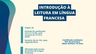Curso de Introdução à Leitura em Língua Francesa, da UPel, recebe inscrições até dia 21 de novembro