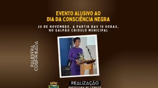 Dia da Consciência Negra em Cerrito: palestra confirmada com a Professora Paola Farias, no dia 20 de novembro