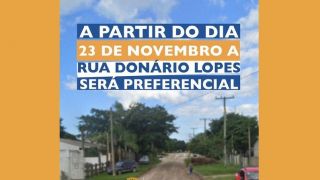 Comunicado importante da Coordenadoria de Trânsito e Transportes de Arambaré sobre a Rua Donário Lopes  