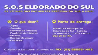 Secretaria de Educação de Eldorado do Sul solicita doações para atender as vítimas que estão abrigada nos ginásios