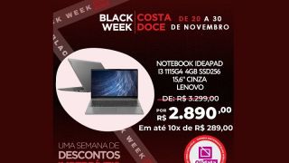 Black Week Olidata, em Camaquã: notebook IDEAPAD Lenovo, de R$ 3299,00 por R$ 2890,00 em 10x
