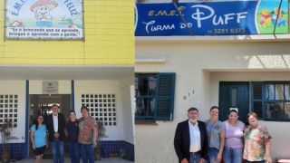 Prefeito de São Lourenço do Sul realizou visita às Escolas de Educação Infantil Turma do Puff e Recanto Feliz