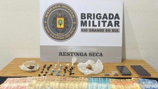 Brigada Militar prende mulher por tráfico de drogas, em Restinga Sêca