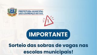 Inscrições, até sexta, dia 8, para o Ensino Fundamental da Rede Municipal de Ensino, em São Lourenço do Sul