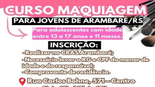 Inscrições abertas para Curso de Maquiagem para adolescentes, em Arambaré