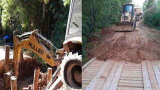 Mais uma ponte é reconstruída no município de Amaral Ferrador, na Colônia Santo Antônio