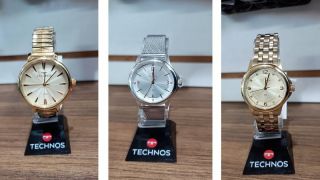Relógios femininos, marca technos, com 1 ano de garantia e a prova d´água, você encontra na Tic-Tac Relojoaria e Óptica