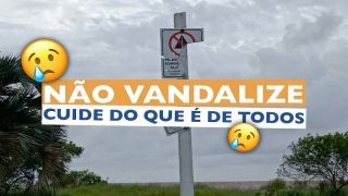 Vandalismo contra o patrimônio público: destruição de placas de orientação, em Arambaré