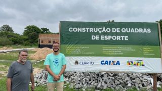 Comitiva do Poder Executivo de Cerrito realiza visita às obras de construção do centro esportivo