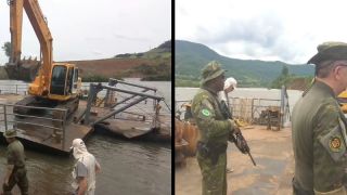 Operação Força Total flagra balsa de São Jerônimo que faz a travessia do Rio Taquari ilegalmente