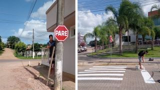 Prefeitura revitaliza sinalização de trânsito de importantes ruas de Camaquã