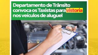 Departamento de Trânsito de Caçapava do Sul convoca taxistas para vistoria nos veículos de aluguel