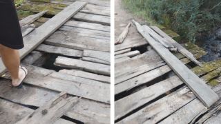Ponte no Travessão do Caititu, no interior de Camaquã, está em péssimas condições