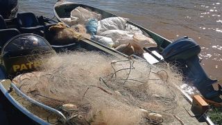 Apreensão de 2.000 mil metros de redes de pesca e 100 “boias-loucas” na Barragem de Ernestina