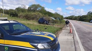 PRF atende grave acidente de trânsito com morte no km 75 da BR-293, em Piratini