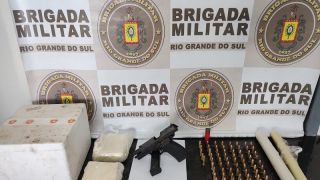 Brigada Militar faz apreensão de drogas e arma, após denúncia anônima, em Camaquã