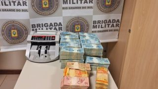 Homem e mulher são detidos e Brigada Militar apreende 1 milhão de reais, em São Borja