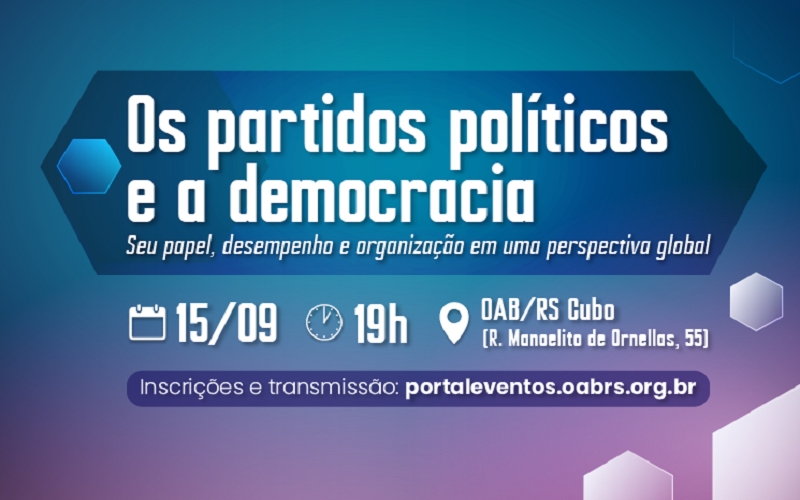 OAB/RS bringt am 15. September um 19 Uhr einen deutschen Professor zu einem Vortrag über politische Parteien und Demokratie